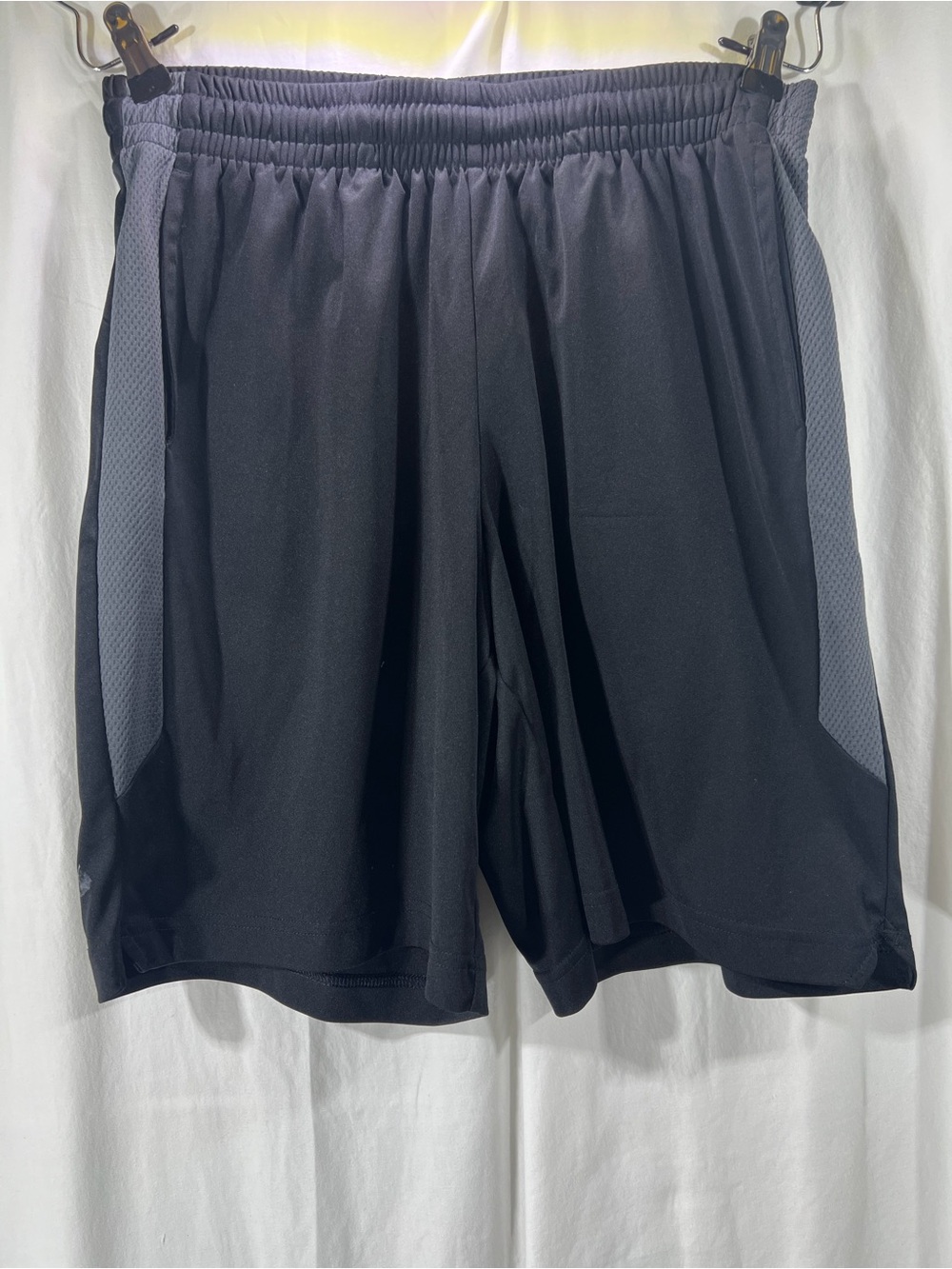tek gear Black Athletic Shorts with Gray Panels